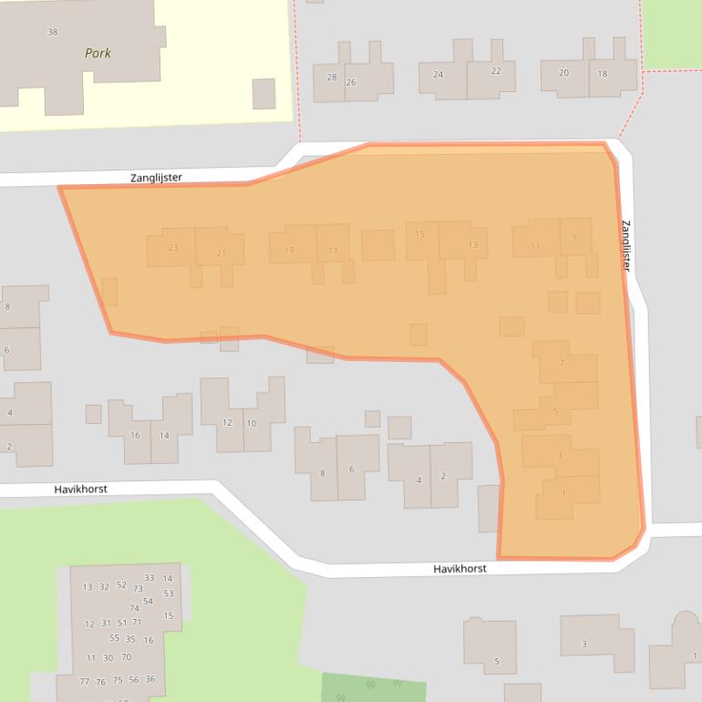 Kaart van postcodegebied 9561CA.