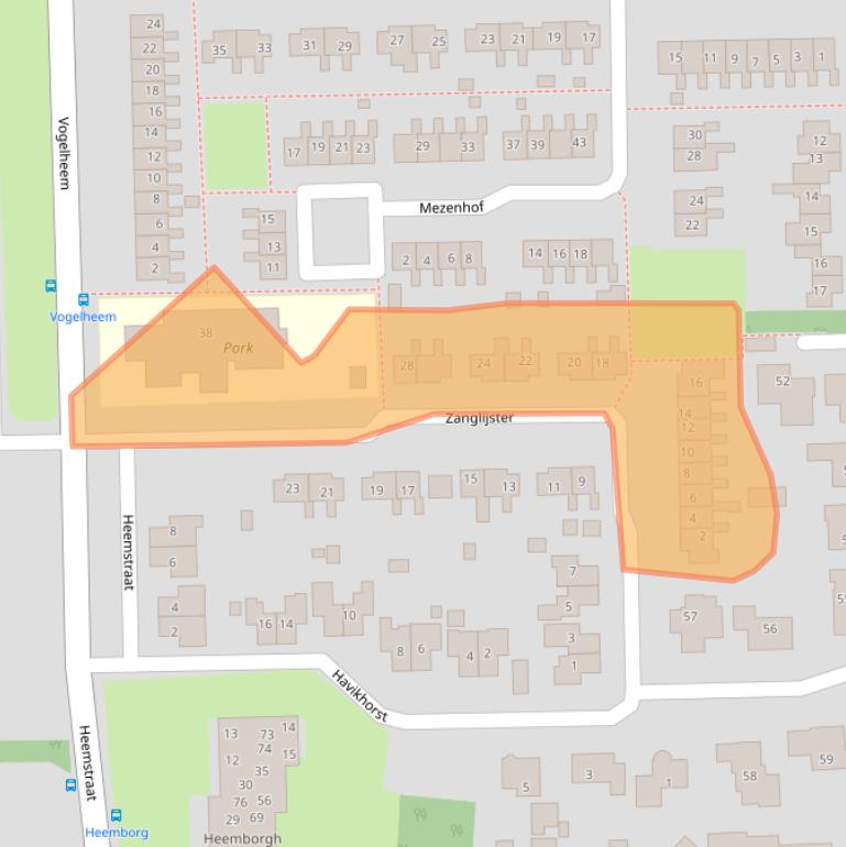 Kaart van postcodegebied 9561CB.