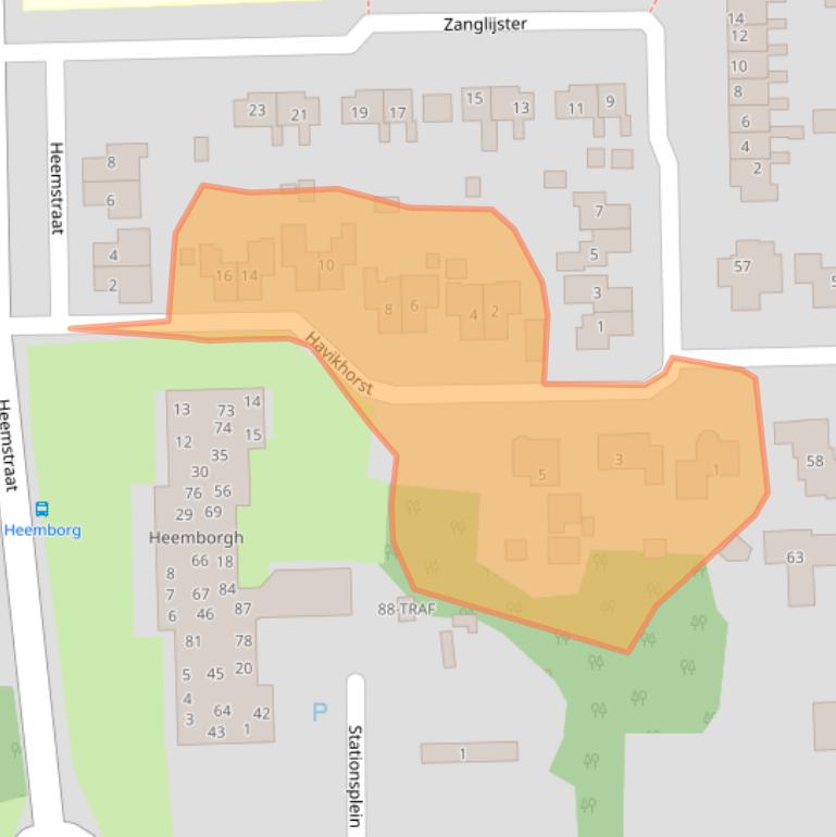 Kaart van postcodegebied 9561CV.