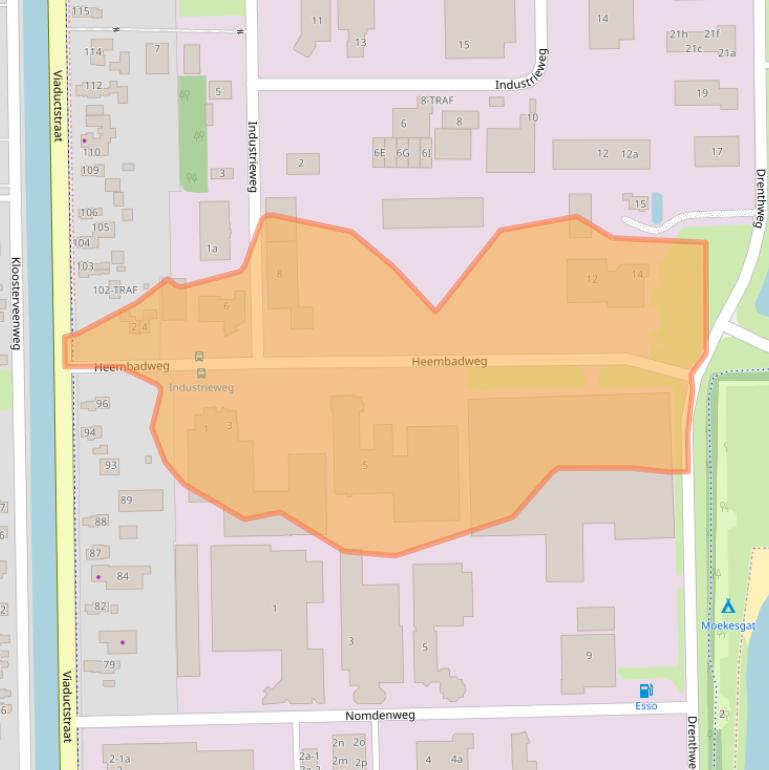 Kaart van postcodegebied 9561CZ.