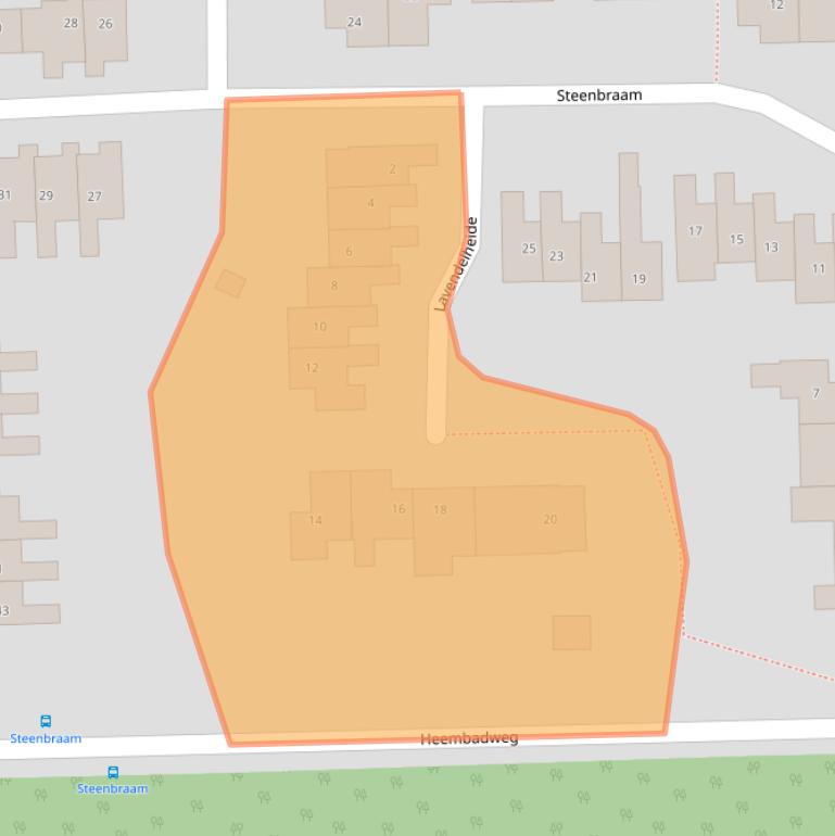 Kaart van postcodegebied 9561DC.