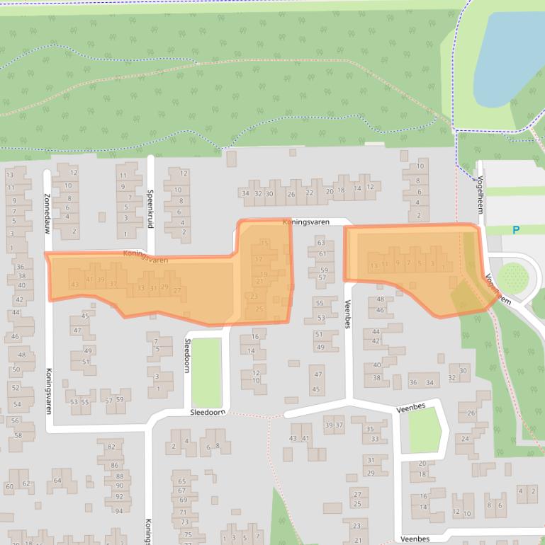 Kaart van postcodegebied 9561DL.