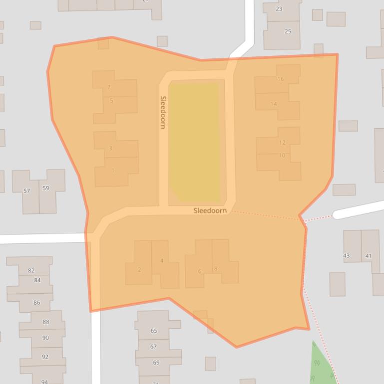 Kaart van postcodegebied 9561DT.