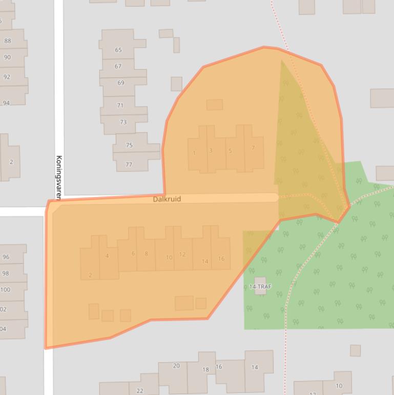 Kaart van postcodegebied 9561DV.