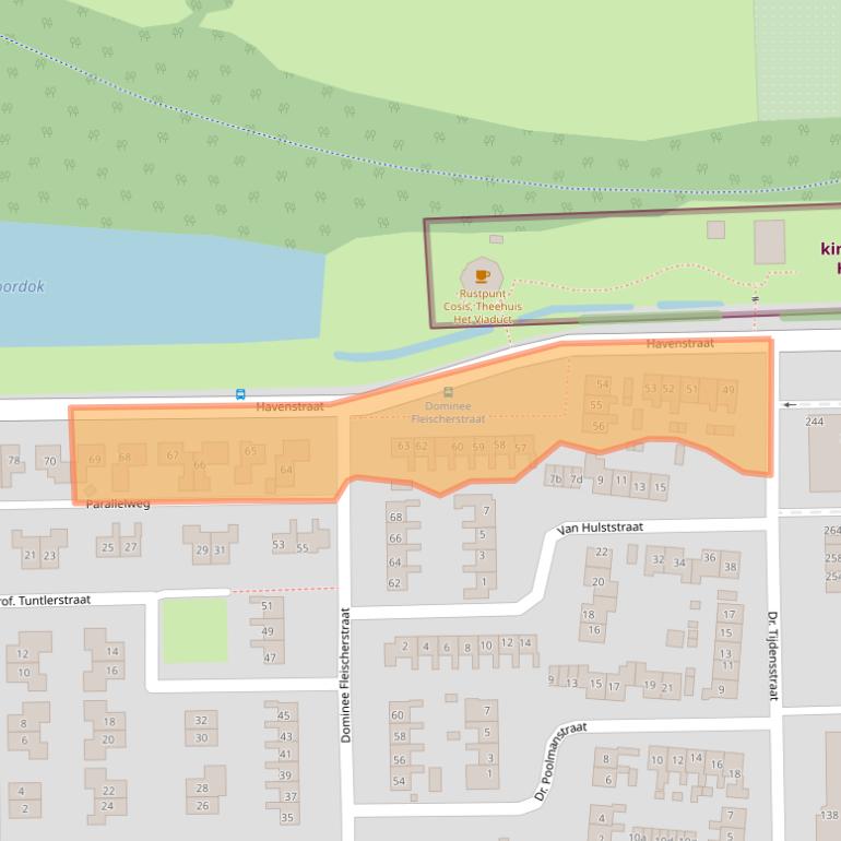 Kaart van postcodegebied 9561EE.