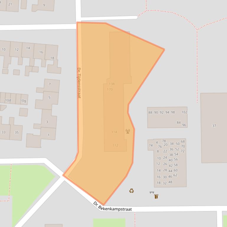 Kaart van postcodegebied 9561EL.