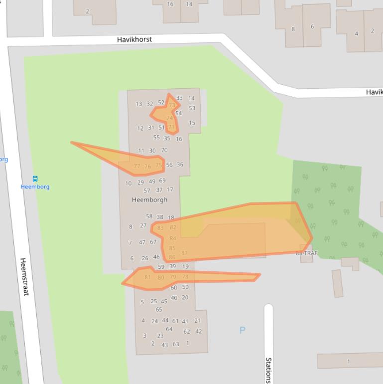 Kaart van postcodegebied 9561ET.
