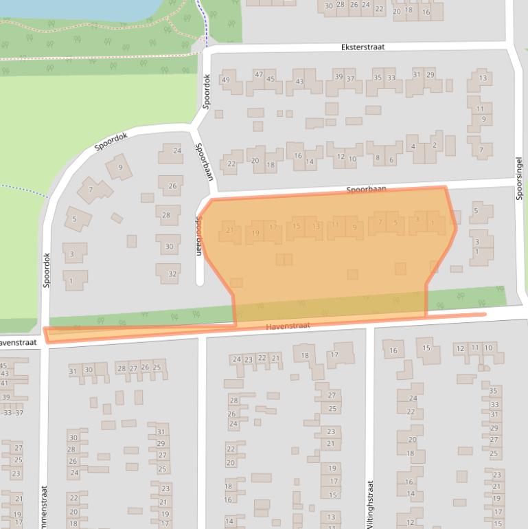 Kaart van postcodegebied 9561EW.