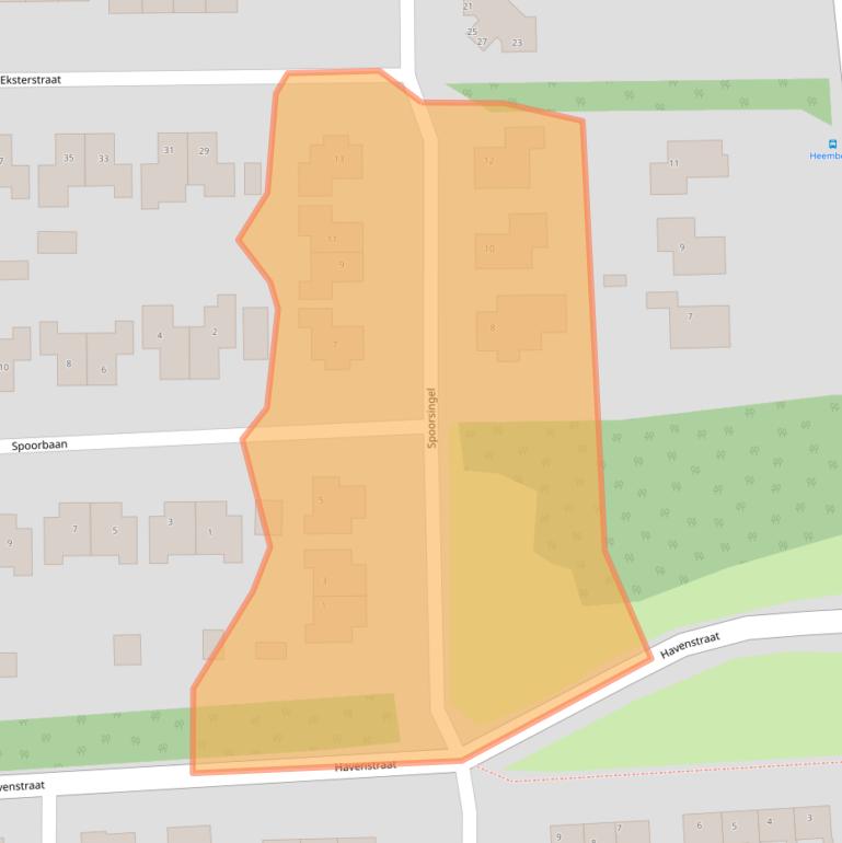 Kaart van postcodegebied 9561EZ.