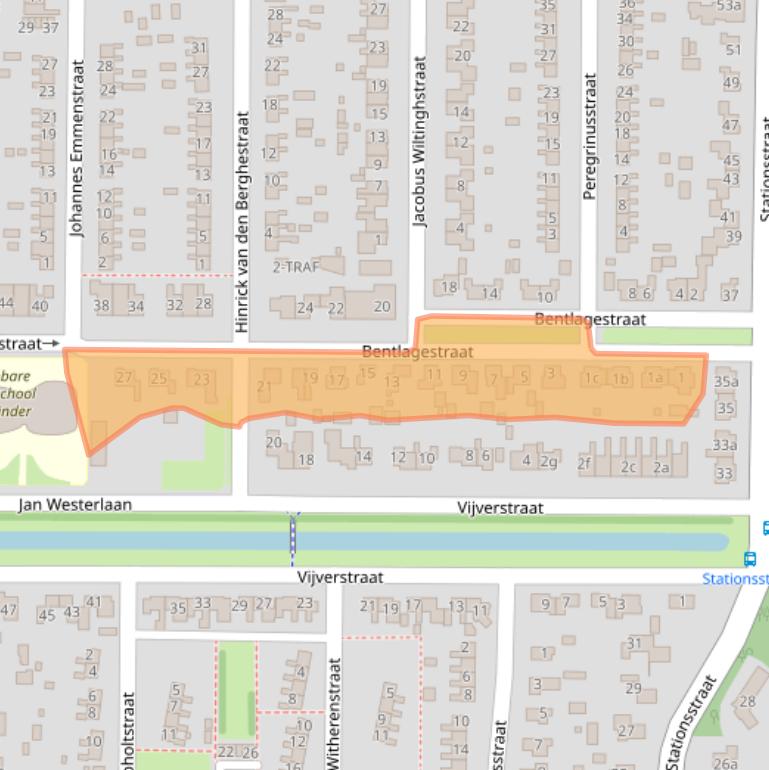 Kaart van postcodegebied 9561HA.