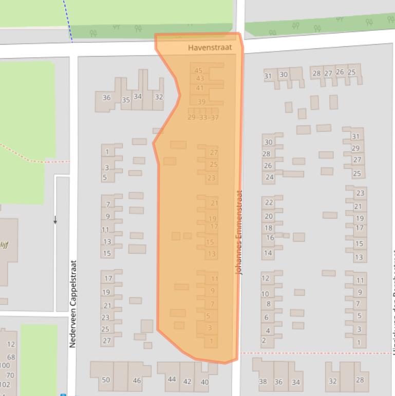 Kaart van postcodegebied 9561HK.