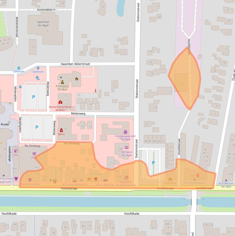 Kaart van postcodegebied 9561JB.
