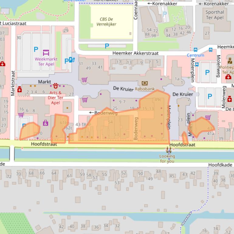 Kaart van postcodegebied 9561JC.