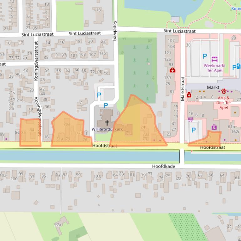 Kaart van postcodegebied 9561JD.
