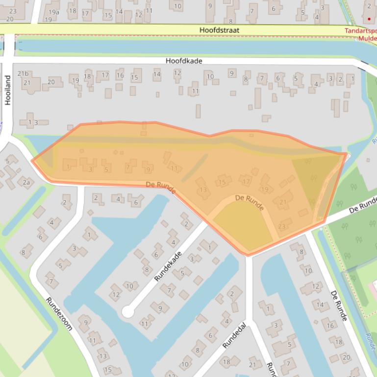 Kaart van postcodegebied 9561JR.