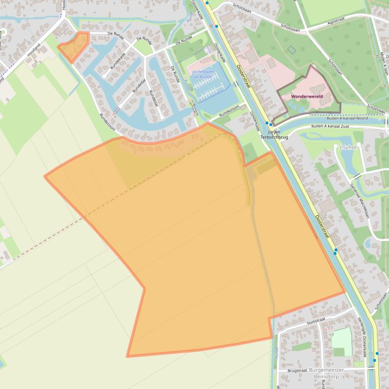 Kaart van postcodegebied 9561JZ.