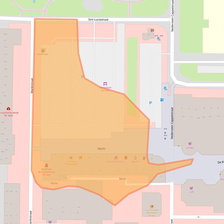 Kaart van postcodegebied 9561KA.