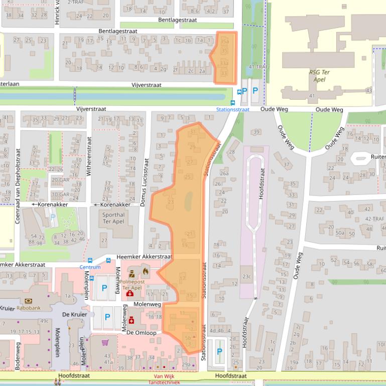 Kaart van postcodegebied 9561KE.