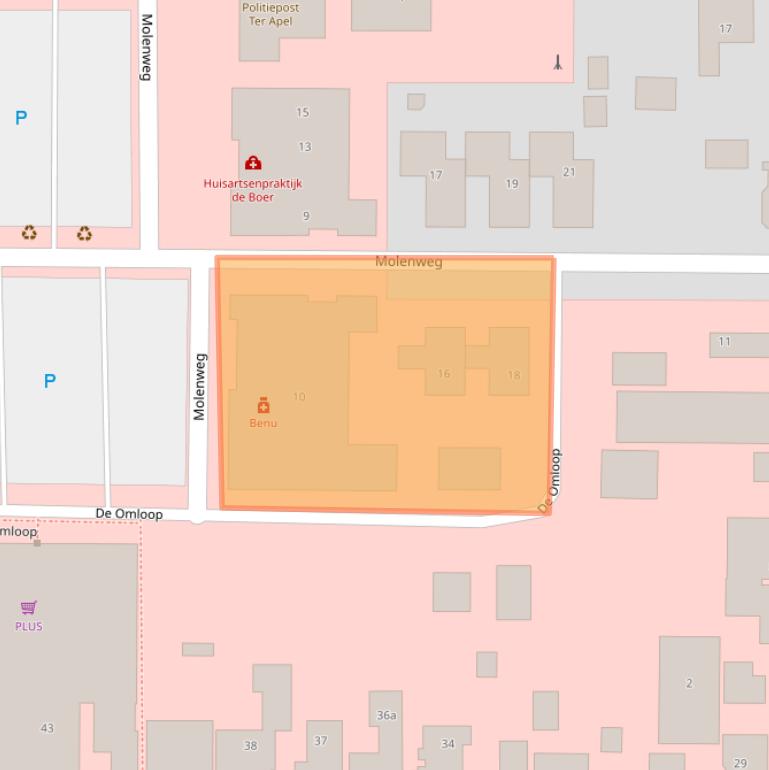 Kaart van postcodegebied 9561KZ.