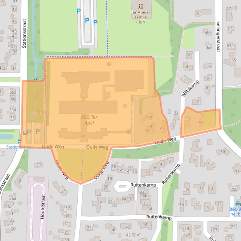 Kaart van postcodegebied 9561LB.
