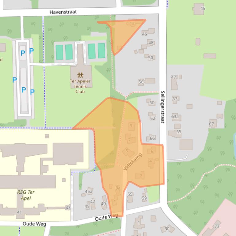 Kaart van postcodegebied 9561LT.