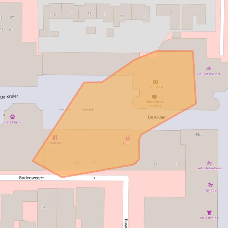 Kaart van postcodegebied 9561LZ.