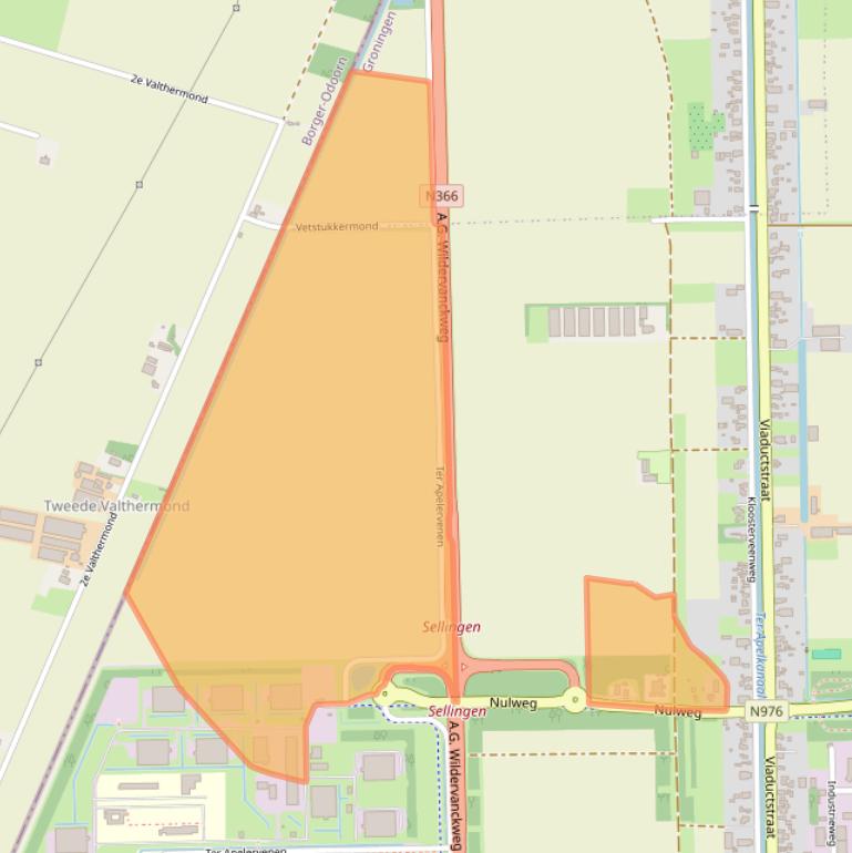 Kaart van postcodegebied 9561MA.