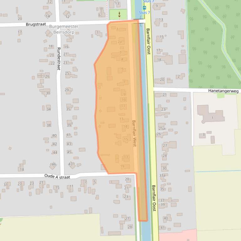 Kaart van postcodegebied 9561NC.