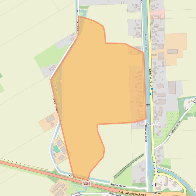 Kaart van postcodegebied 9561NE.