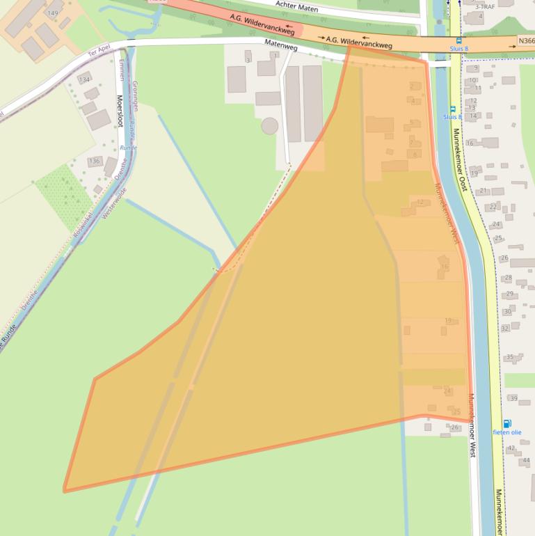 Kaart van postcodegebied 9561NJ.