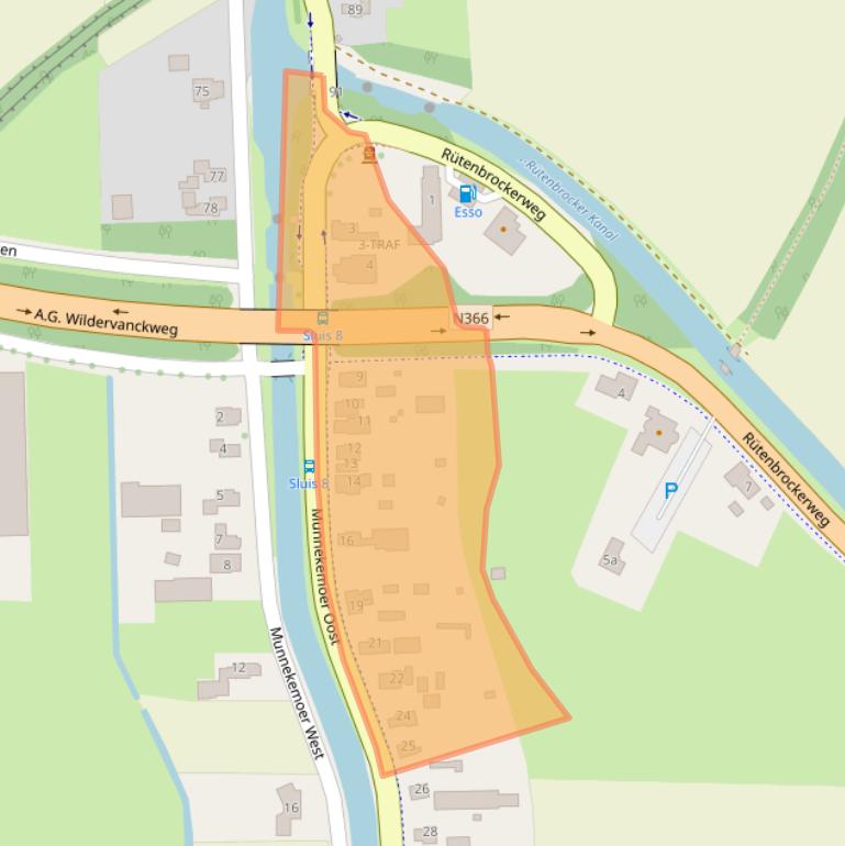 Kaart van postcodegebied 9561NN.