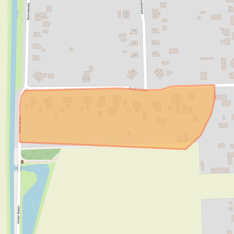 Kaart van postcodegebied 9561PP.