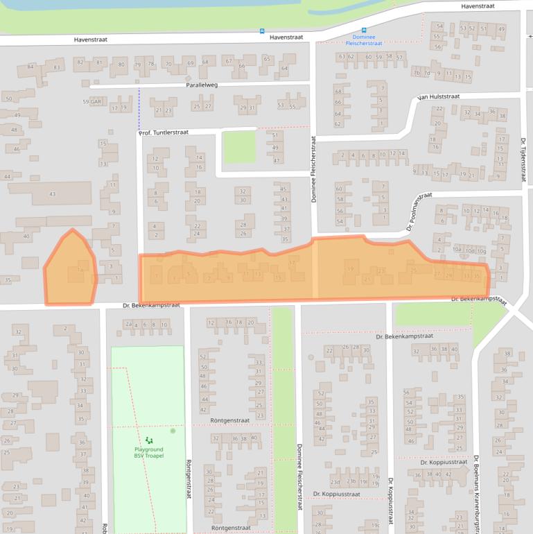 Kaart van postcodegebied 9561RC.