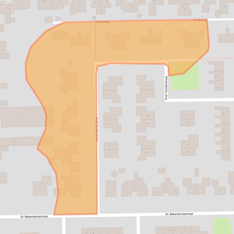 Kaart van postcodegebied 9561RW.