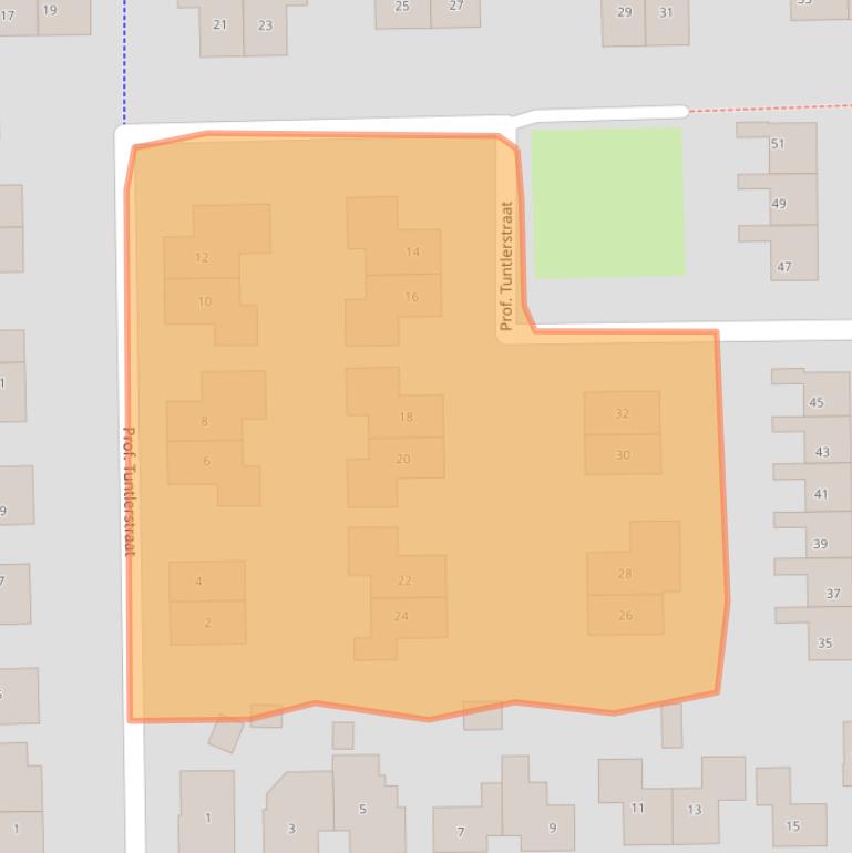 Kaart van postcodegebied 9561RZ.