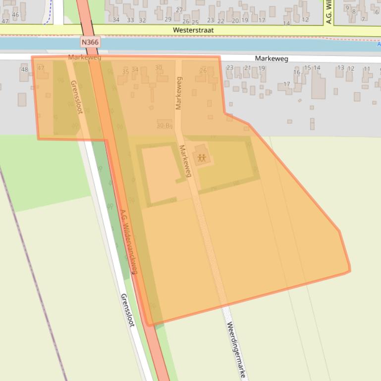 Kaart van postcodegebied 9561SC.