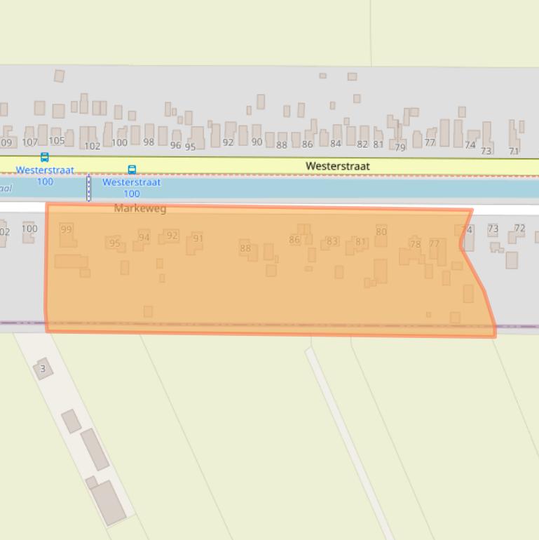 Kaart van postcodegebied 9561SG.