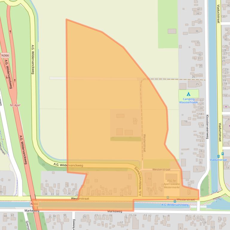 Kaart van postcodegebied 9561SM.