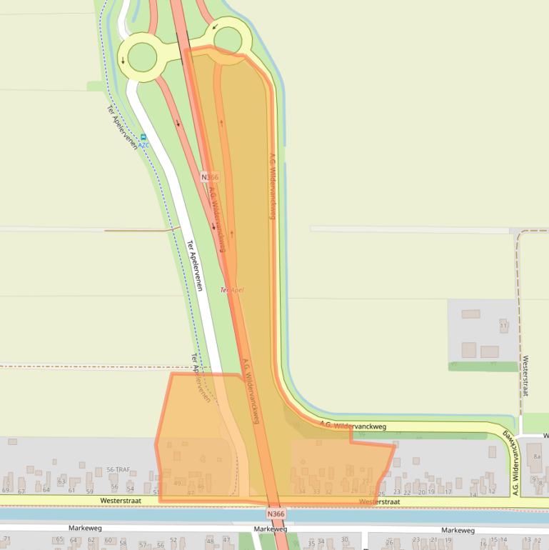 Kaart van postcodegebied 9561SN.