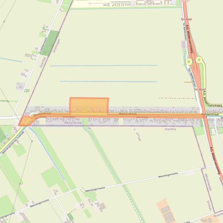 Kaart van postcodegebied 9561SW.