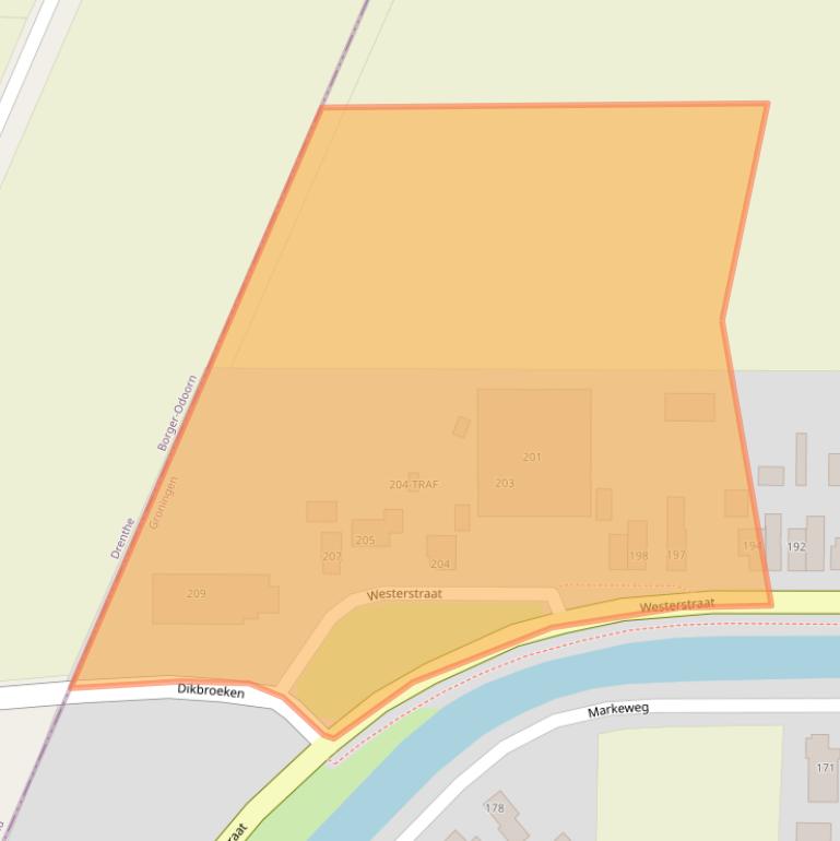 Kaart van postcodegebied 9561SZ.