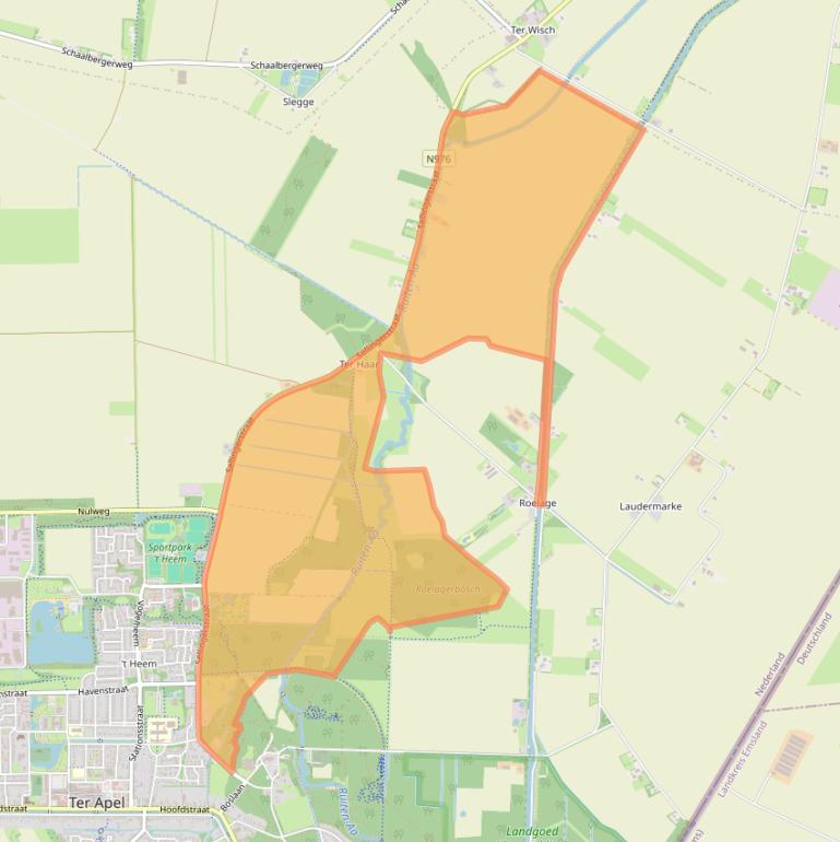 Kaart van postcodegebied 9561TA.