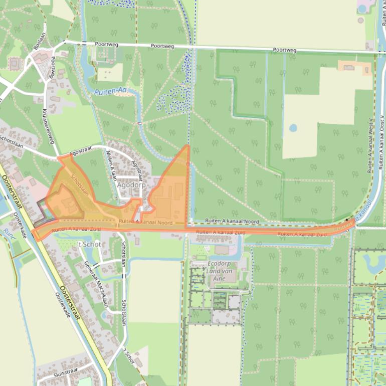 Kaart van postcodegebied 9561TE.