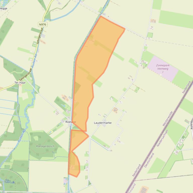 Kaart van postcodegebied 9561TJ.