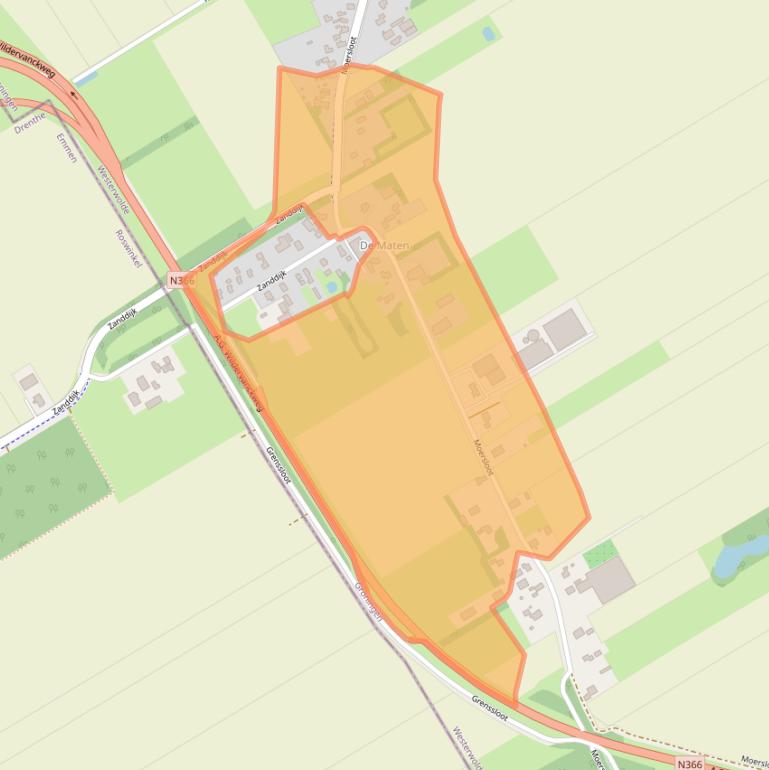 Kaart van postcodegebied 9561VG.