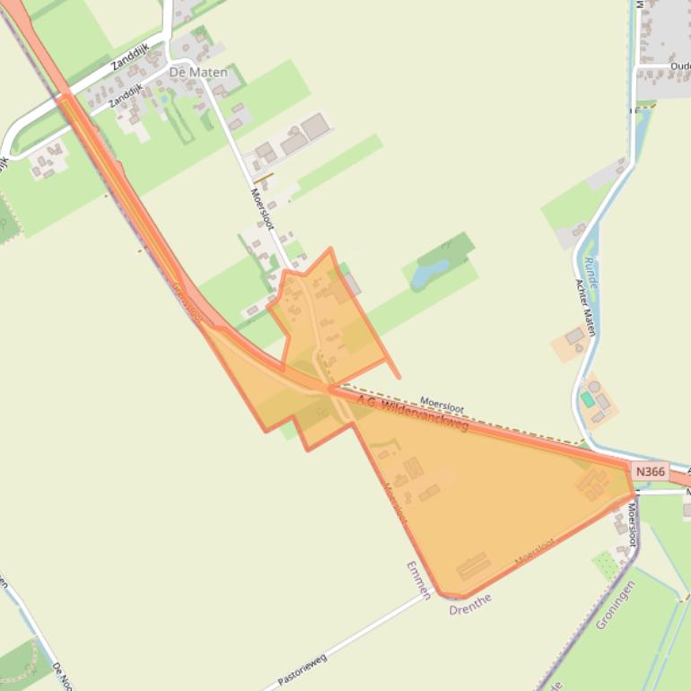 Kaart van postcodegebied 9561VH.