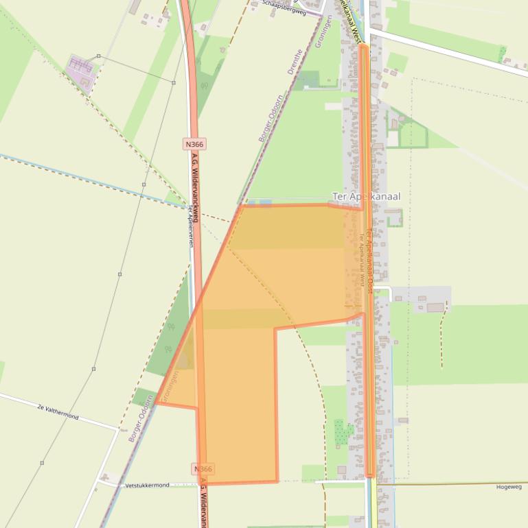 Kaart van postcodegebied 9563PC.