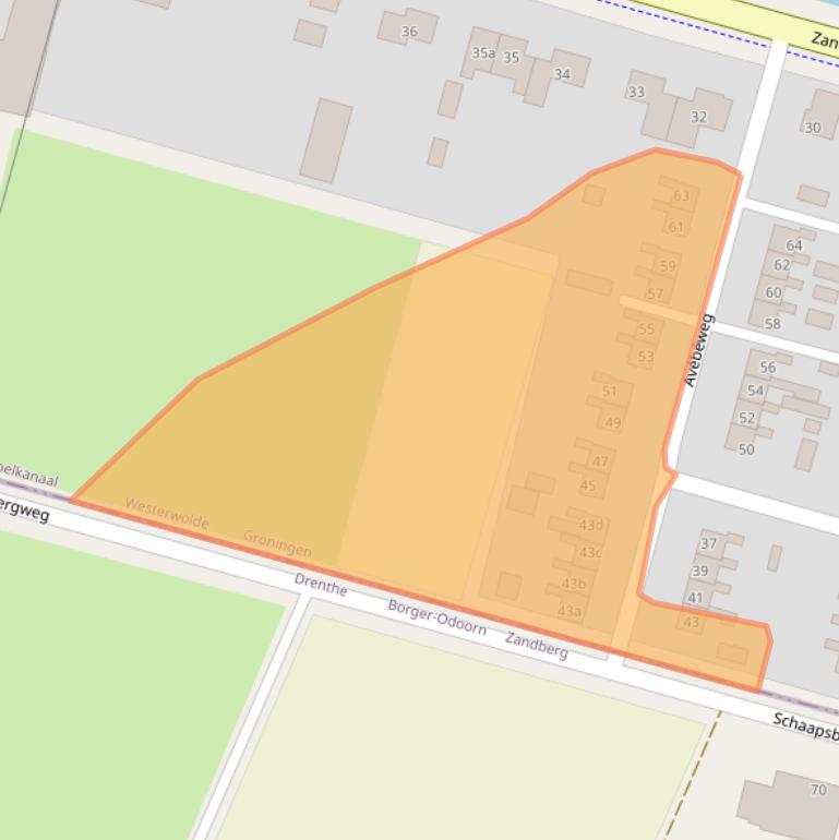 Kaart van postcodegebied 9563PP.