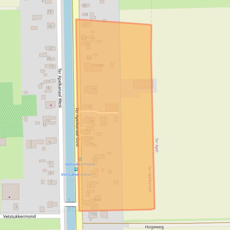 Kaart van postcodegebied 9563RA.