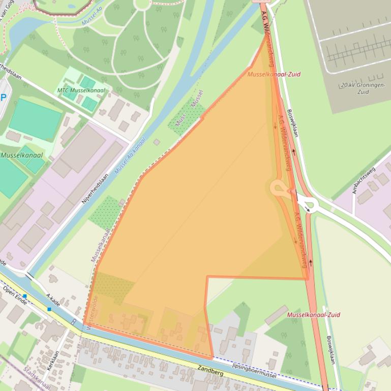 Kaart van postcodegebied 9563TC.